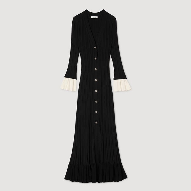 Robe longue en maille bicolore